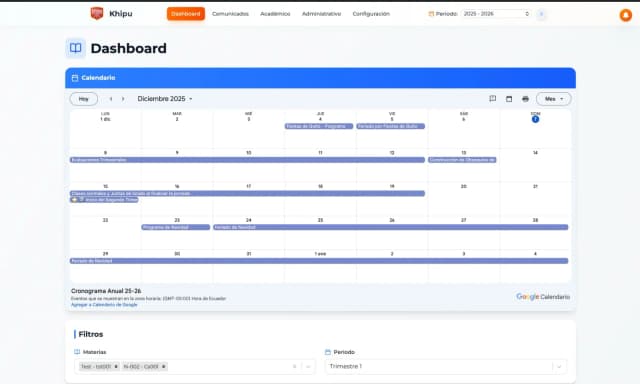 Dashboard Khipu